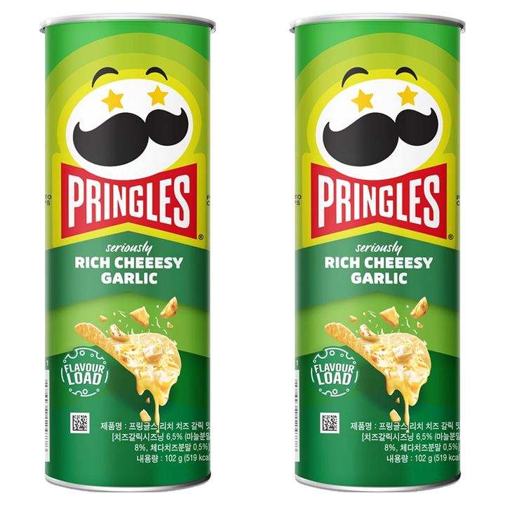 프링글스 리치 치즈 갈릭맛, 102g, 2개