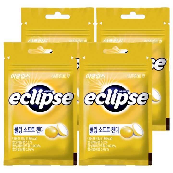 이클립스 쿨링 소프트 캔디 레몬민트향, 45g, 4개
