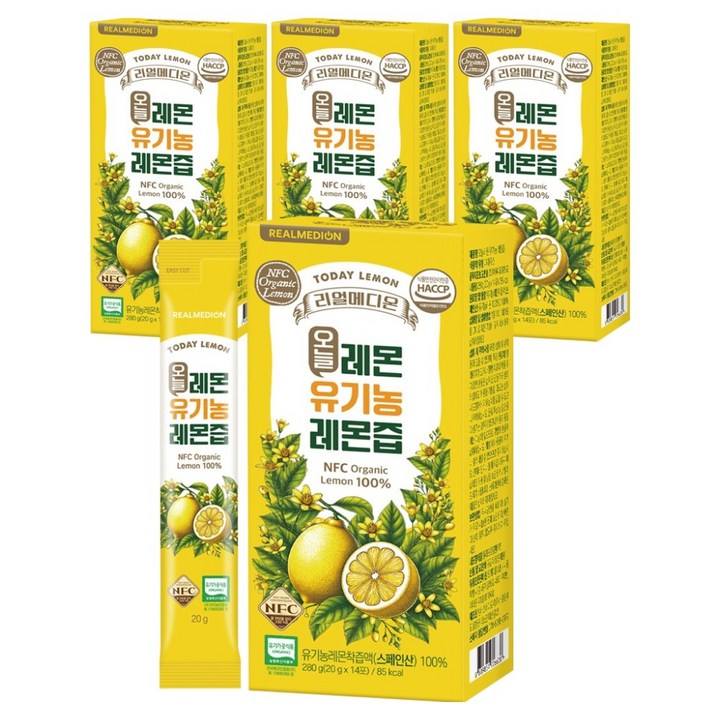리얼메디온 오늘레몬 유기농 레몬즙 스틱, 20g, 56개