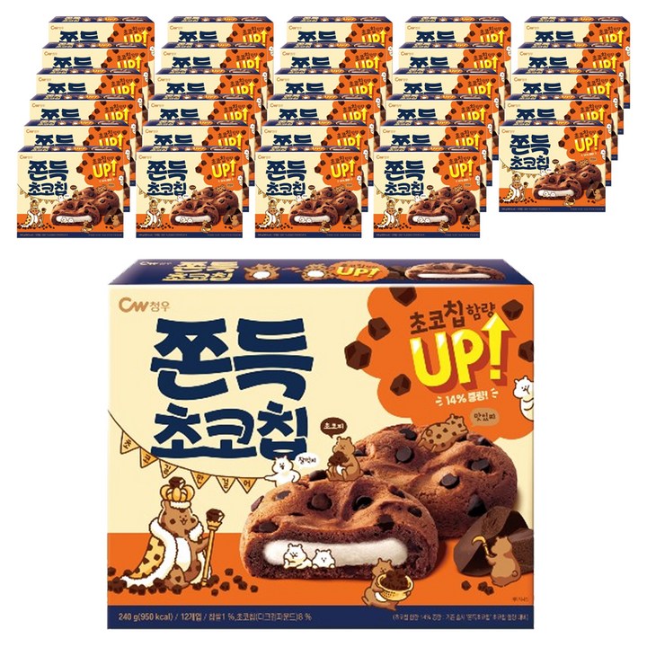 청우식품 쫀득초코칩, 240g, 40개
