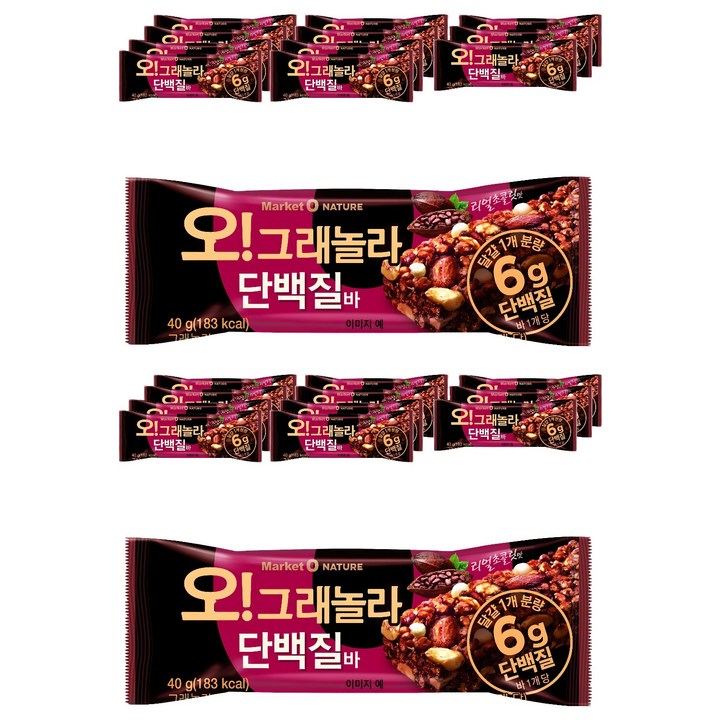 마켓오네이처 오 그래놀라 단백질바, 40g, 24개