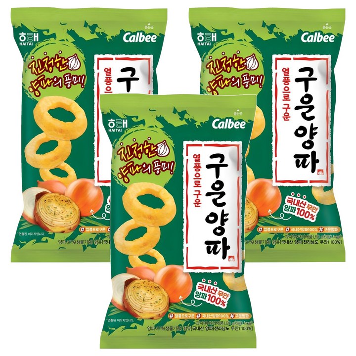 해태제과 구운양파, 60g, 3개