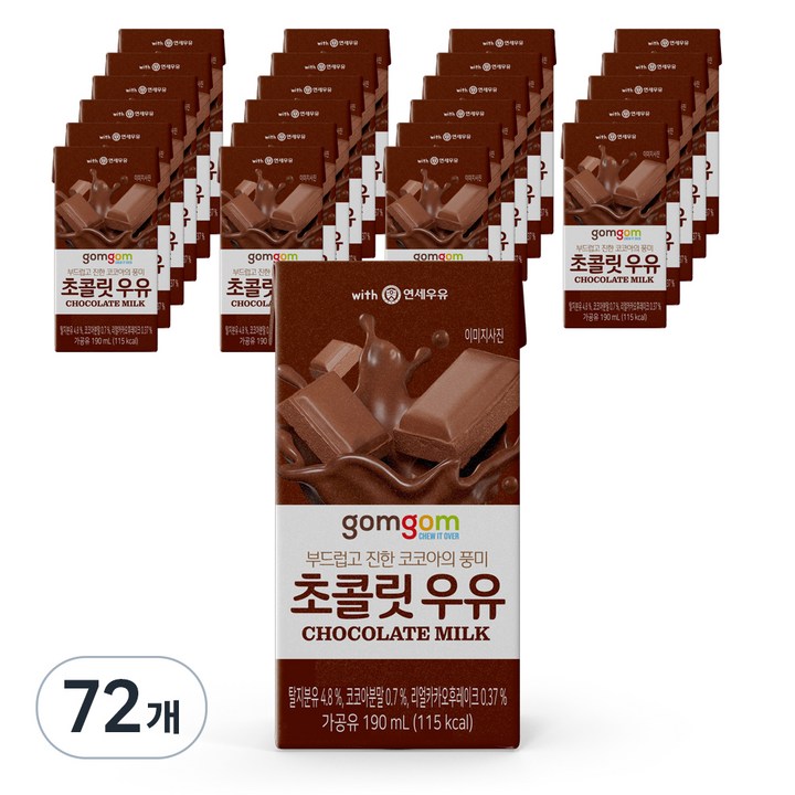 곰곰 초콜릿 우유, 190ml, 72개
