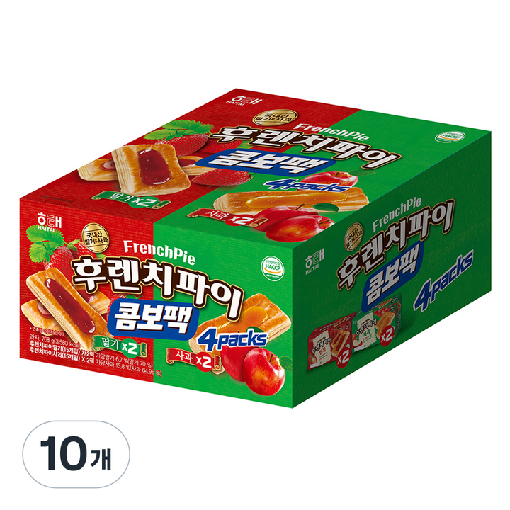 해태제과 후렌치파이 콤보팩, 768g, 10개