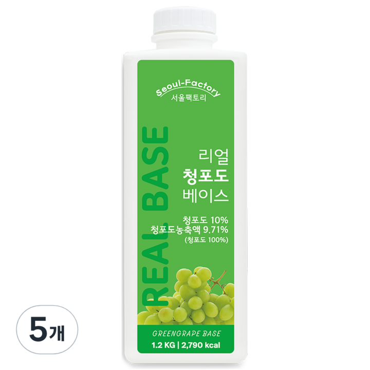 서울팩토리 리얼 청포도 베이스, 5개, 1.2kg