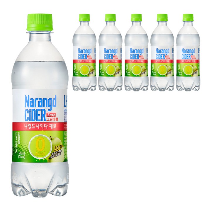 나랑드사이다 제로 그린애플, 500ml, 6개