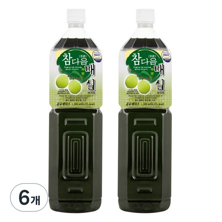 참다음 매실, 1.5L, 6개