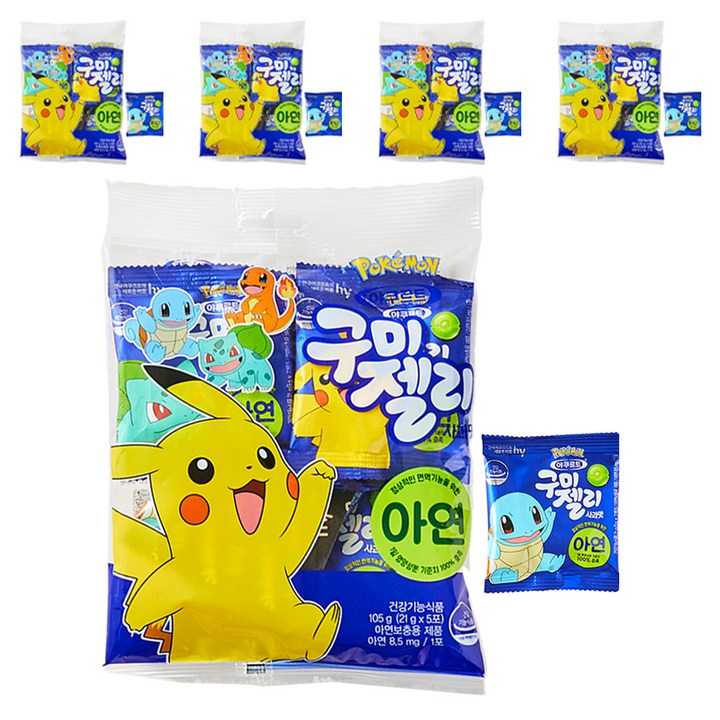 에치와이 브이푸드 구미젤리 사과맛 5p, 105g, 5개