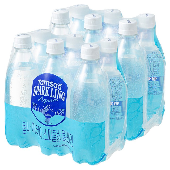 탐사 아쿠아 스파클링 플레인 무라벨, 12개, 500ml