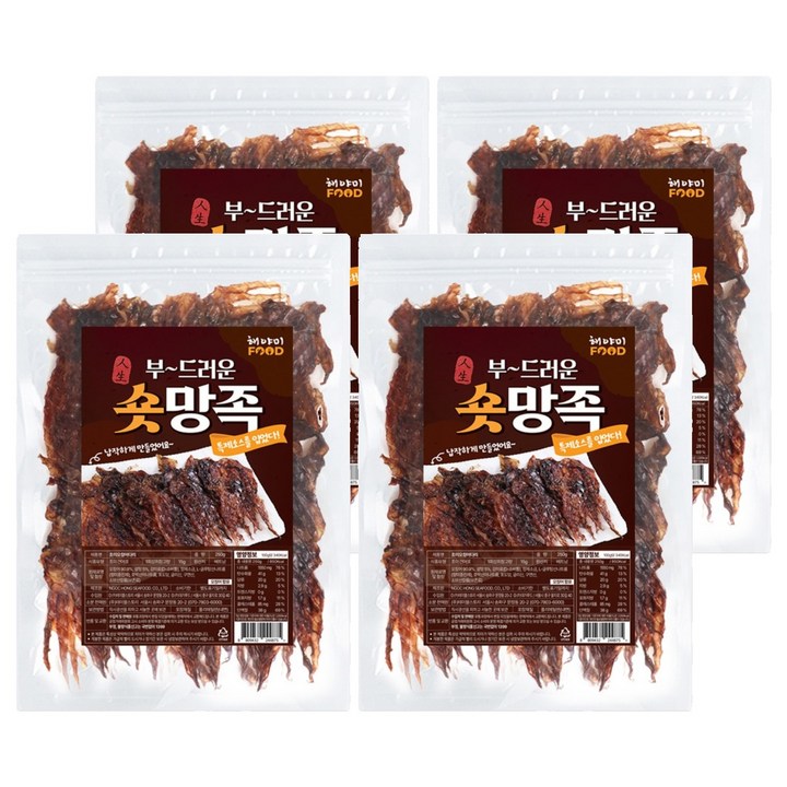 해야미 부드러운 납작 숏망족, 250g, 250g, 4개