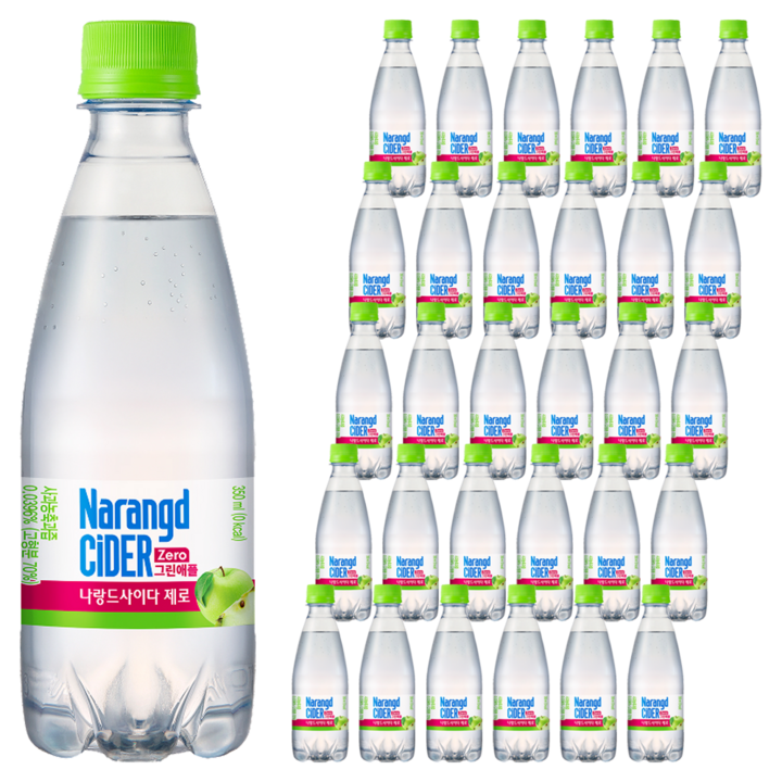 나랑드사이다 제로 그린애플, 350ml, 80개