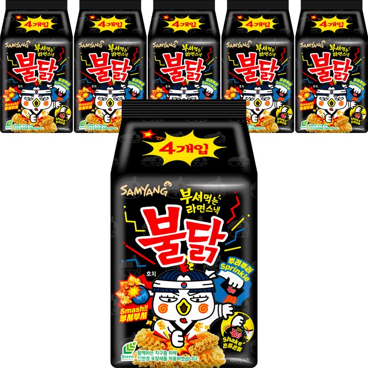 삼양 부셔먹는 라면스낵 불닭, 90g, 24개