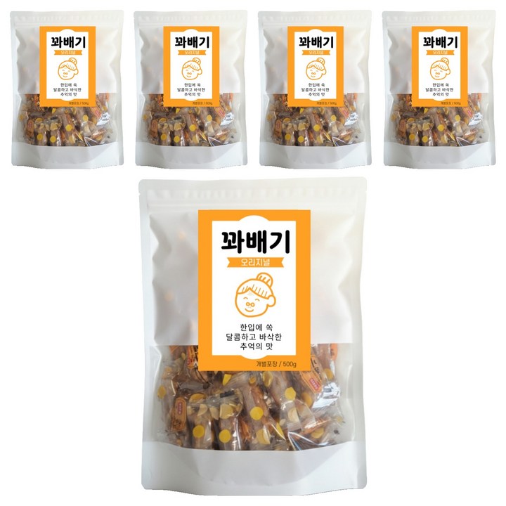 한달콤 미니 꽈배기 오리지널, 500g, 5개