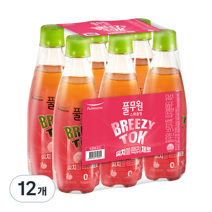 풀무원 브리지톡 피치 블랙티 제로, 350ml, 12개