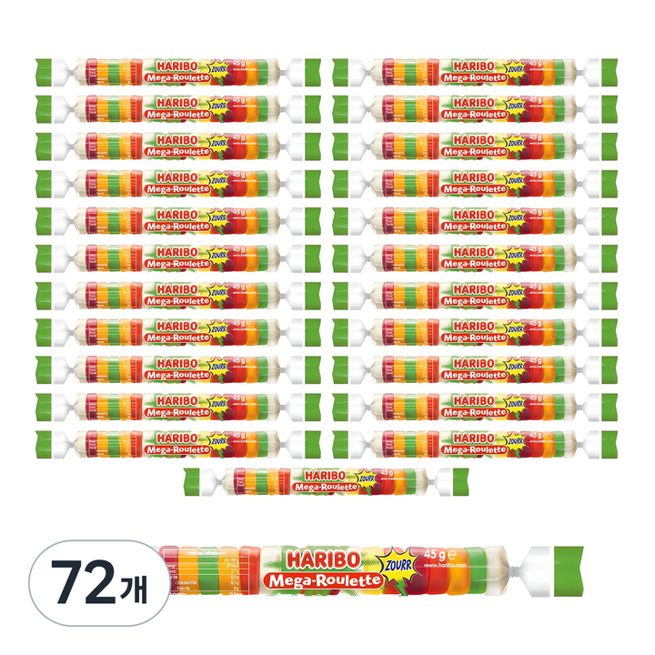 하리보 메가룰렛 사우어 젤리, 45g, 72개