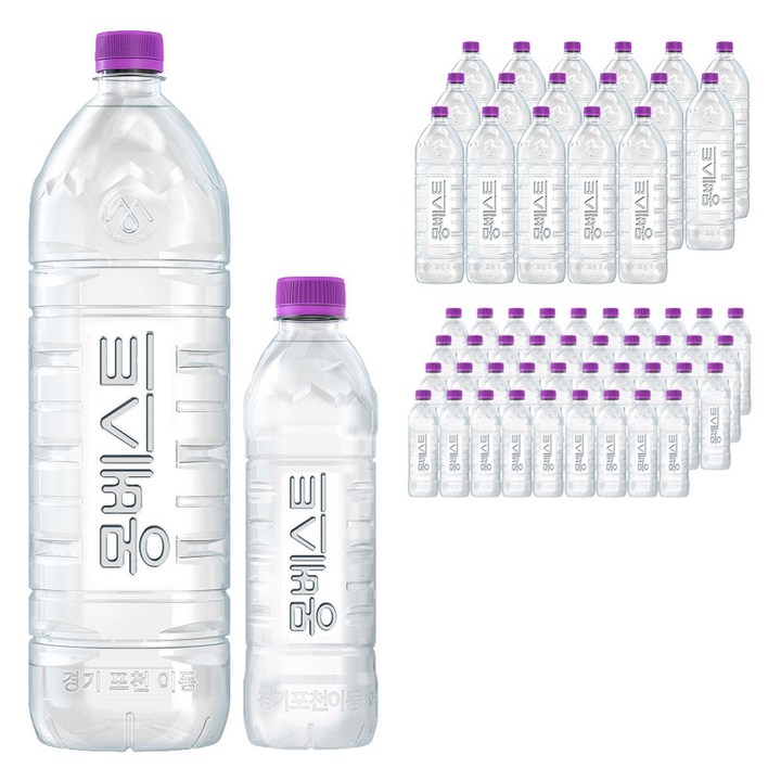 몽베스트 위드어스 생수 무라벨 500mL 40p + 2L 18p, 1개