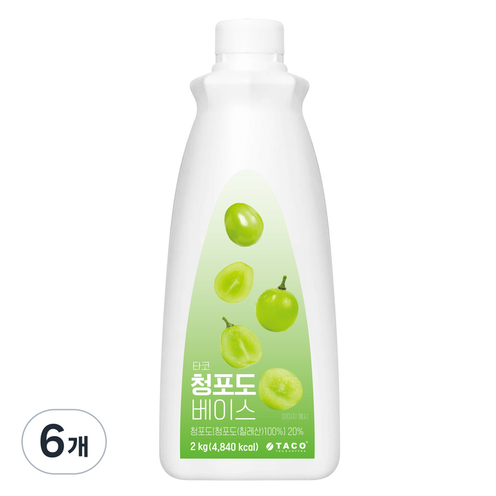 신광식품 타코 청포도 베이스, 2kg, 6개