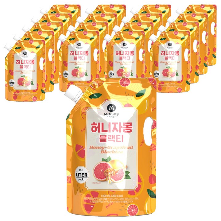 맥널티커피 허니 자몽 블랙티 대용량 파우치, 1L, 18개