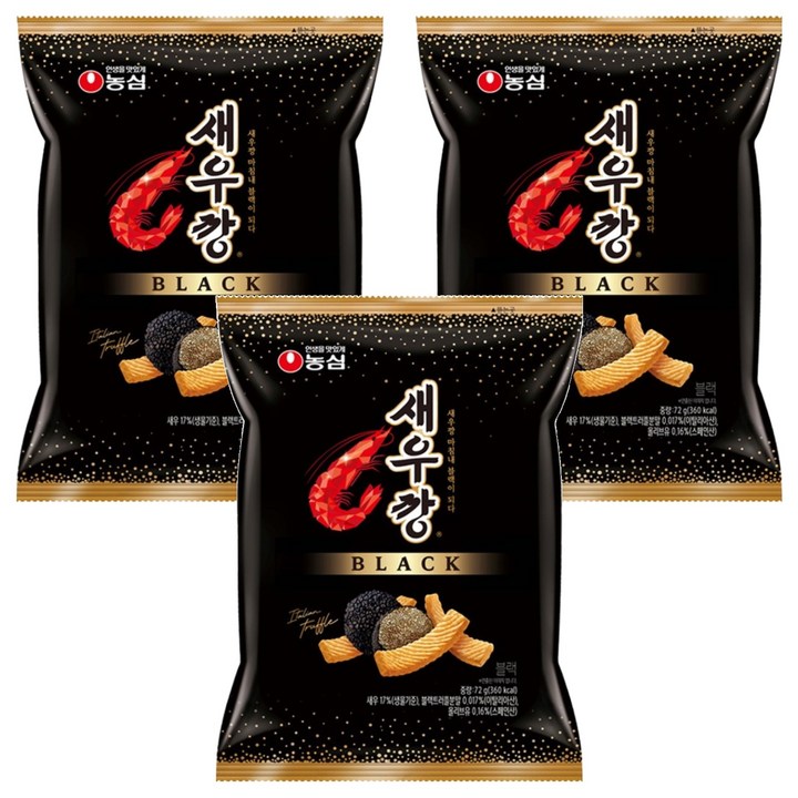 새우깡 블랙, 72g, 3개