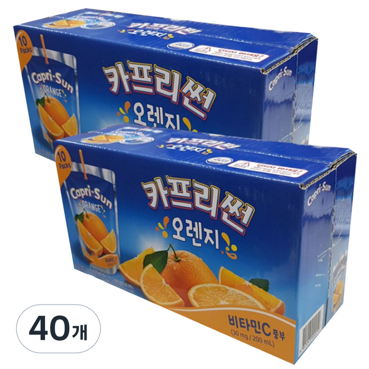 카프리썬 오렌지주스, 200ml, 40개