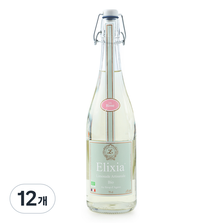 엘릭시아 유기농 레몬에이드 탄산음료 로즈, 750ml, 12개