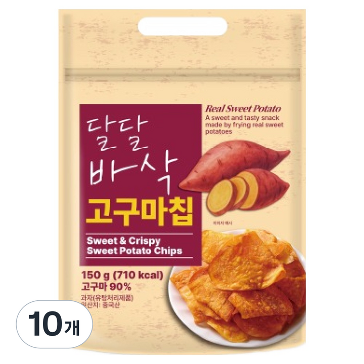 한진식품 달달바삭 고구마칩, 150g, 10개