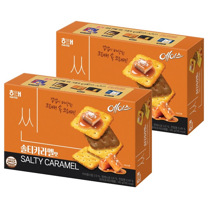 해태에이스 씬 솔티카라멜, 145g, 2개