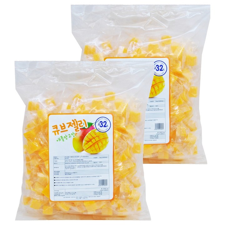 애플망고맛 큐브젤리, 1kg, 2개