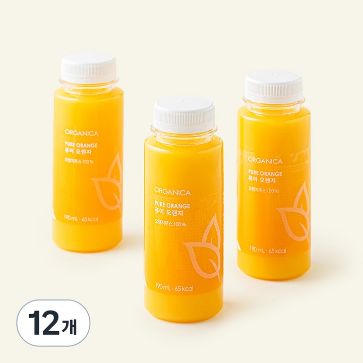 올가니카 퓨어 오렌지, 190ml, 12개