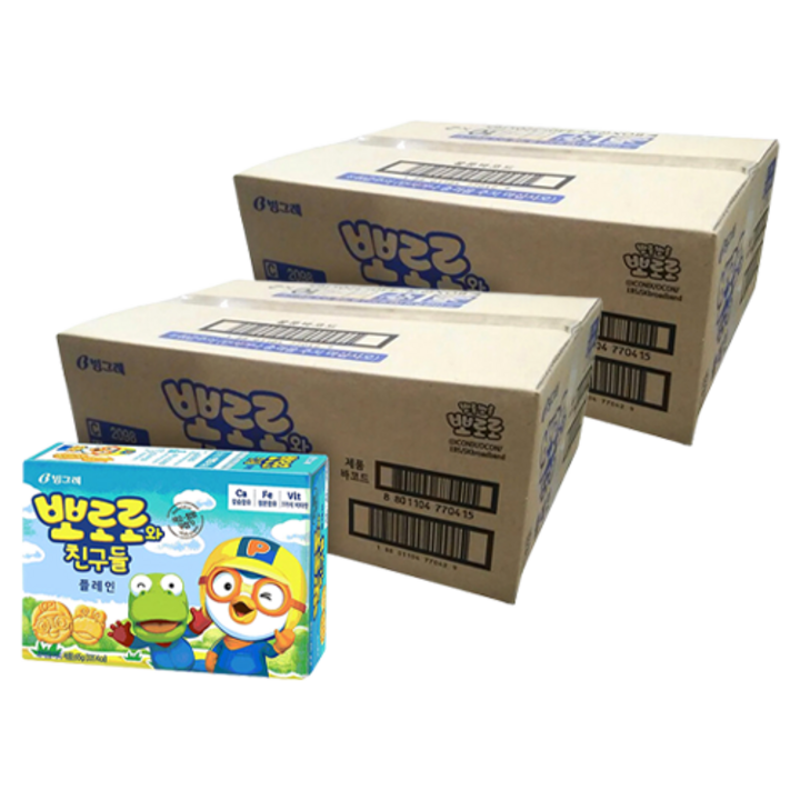 빙그레 뽀로로와친구들 플레인 크래커, 65g, 40개