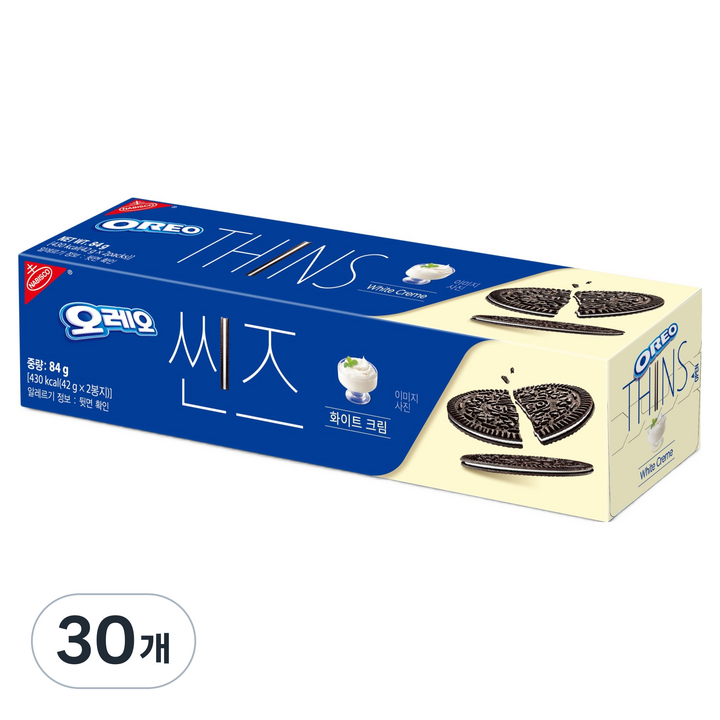 오레오 씬즈 화이트 크림, 84g, 30개