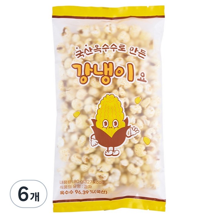 미월 옥수수로 만든 강냉이요, 80g, 6개