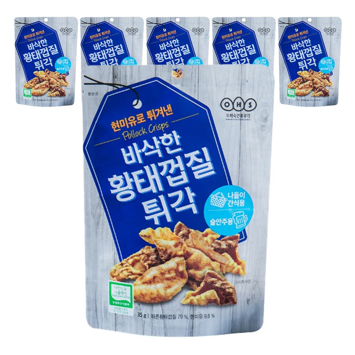 오희숙 전통부각 바삭한 황태껍질 튀각, 35g, 6개