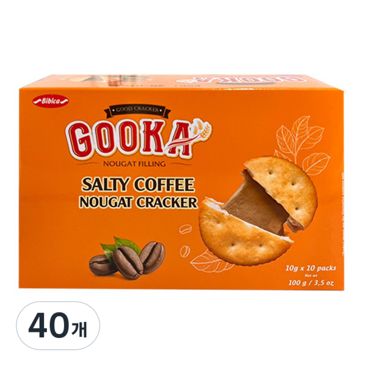 비비카 구카 솔티 커피 누가 크래커, 100g, 40개