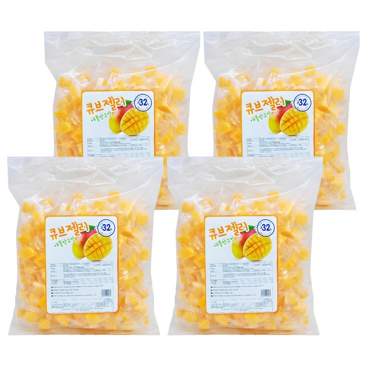 애플망고맛 큐브젤리, 1kg, 4개