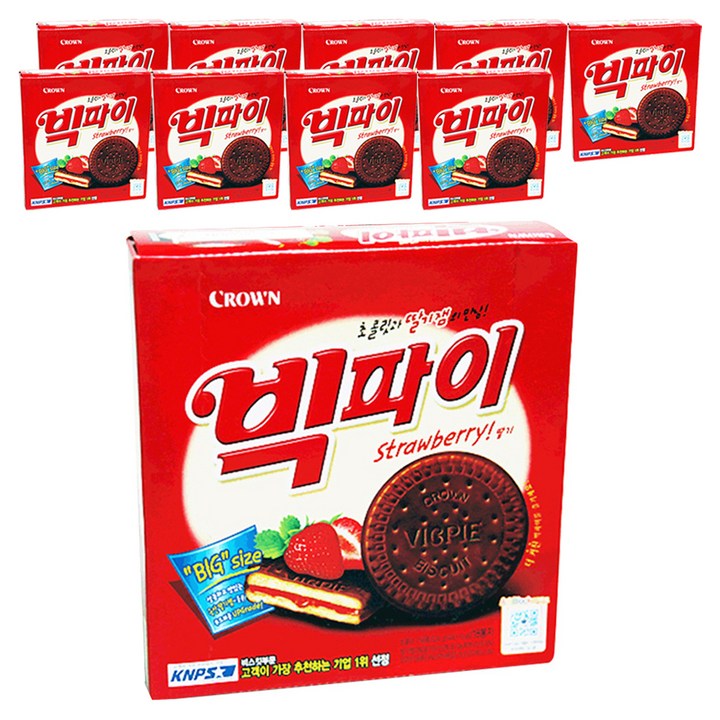 크라운 빅파이 딸기, 324g, 10개