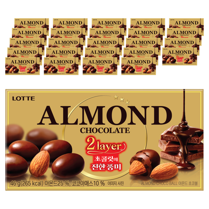 롯데웰푸드 아몬드 초코볼, 46g, 25개