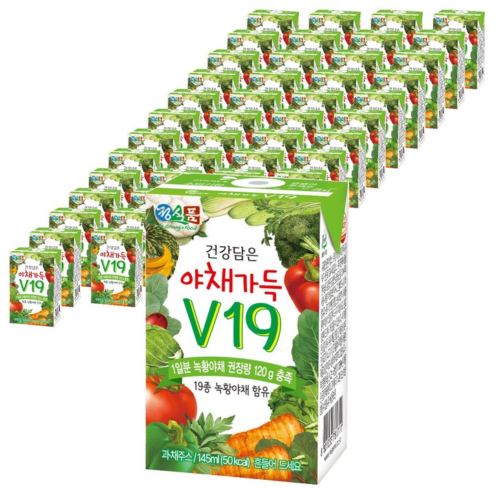 정식품 건강담은 야채가득 V19, 145ml, 72개