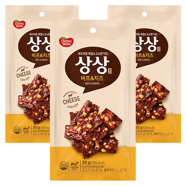 동원 상상육포 비프앤치즈, 30g, 3개