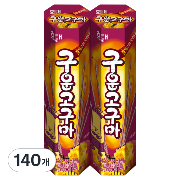 해태제과 구운고구마 과자, 24g, 140개
