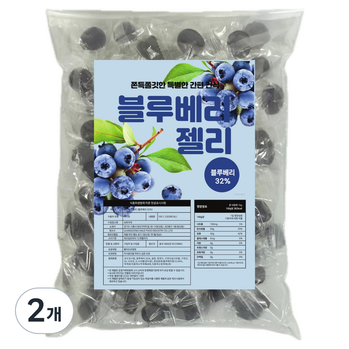 32% 블루베리 젤리, 2개, 1kg