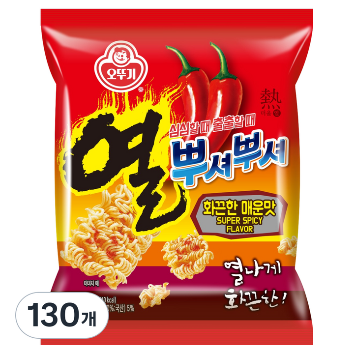 오뚜기 열뿌셔뿌셔 화끈한 매운맛, 130개, 90g