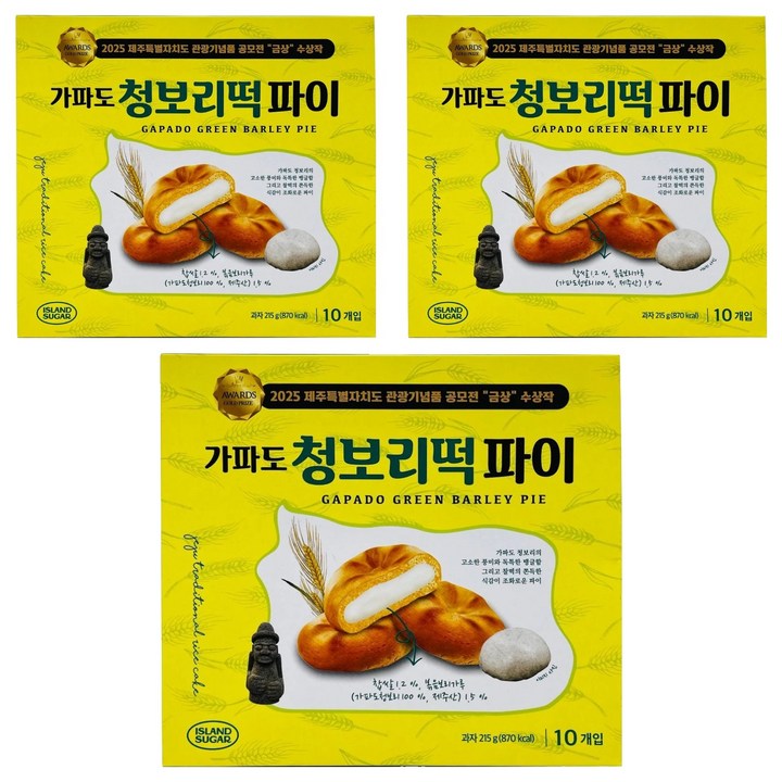 아일랜드슈가 가파도 청보리떡 파이 10p, 215g, 3개