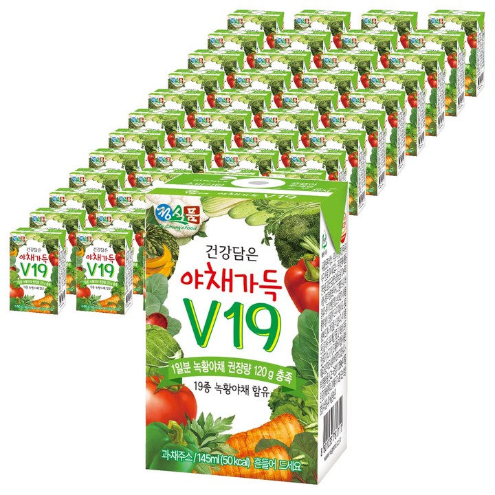 정식품 건강담은 야채가득 야채즙 V19, 145ml, 48개