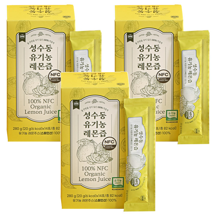 다신 성수동 유기농 레몬즙 14p, 280g, 3개