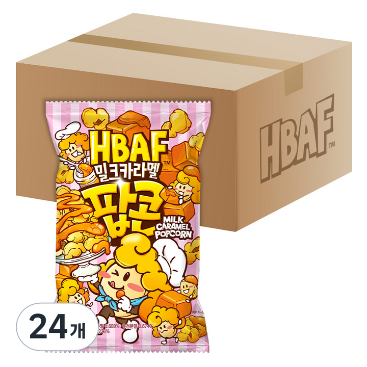 바프 밀크카라멜 팝콘, 80g, 24개