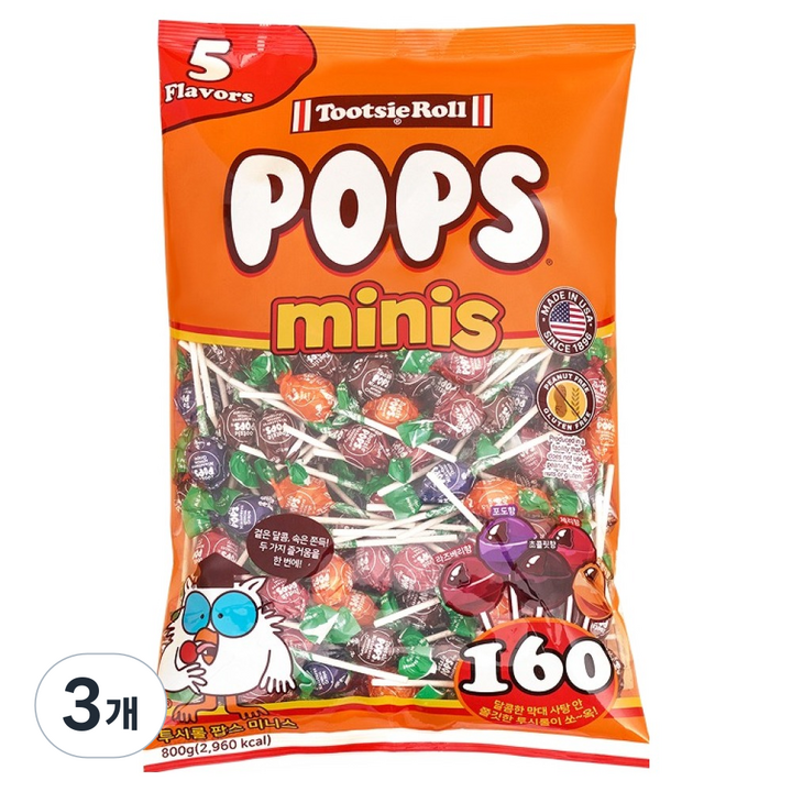 투시롤 팝스 미니스 캔디, 3개, 800g
