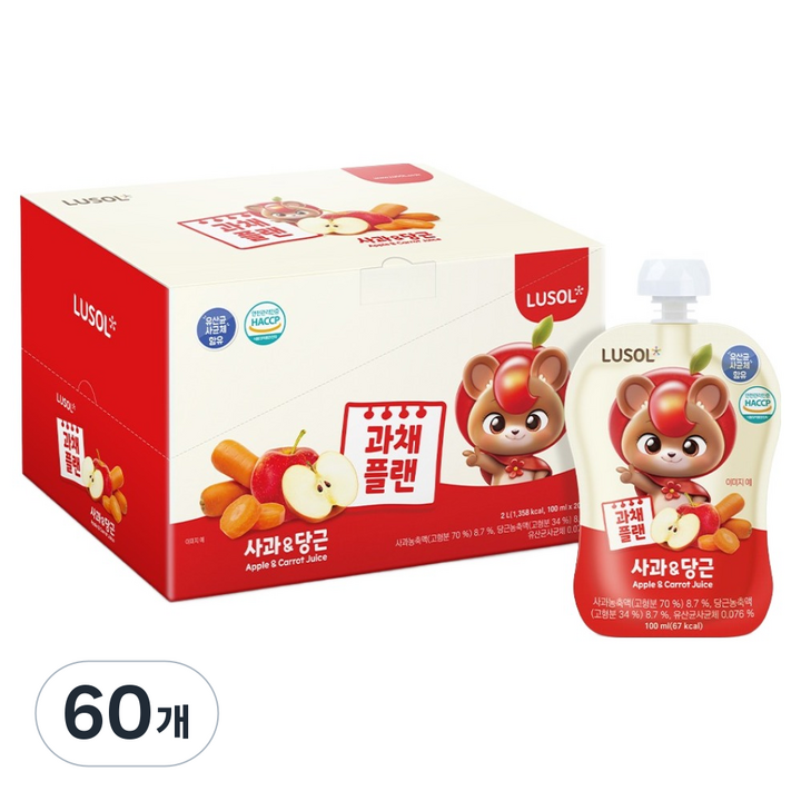 루솔 과채플랜 사과당근 20p, 2L, 6박스
