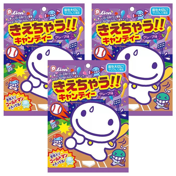 라이온 키에차우 색이 변하는 사탕, 3개, 76.4g