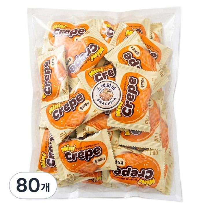 스낵피아 미니 크레페 콩가루맛, 8g, 80개